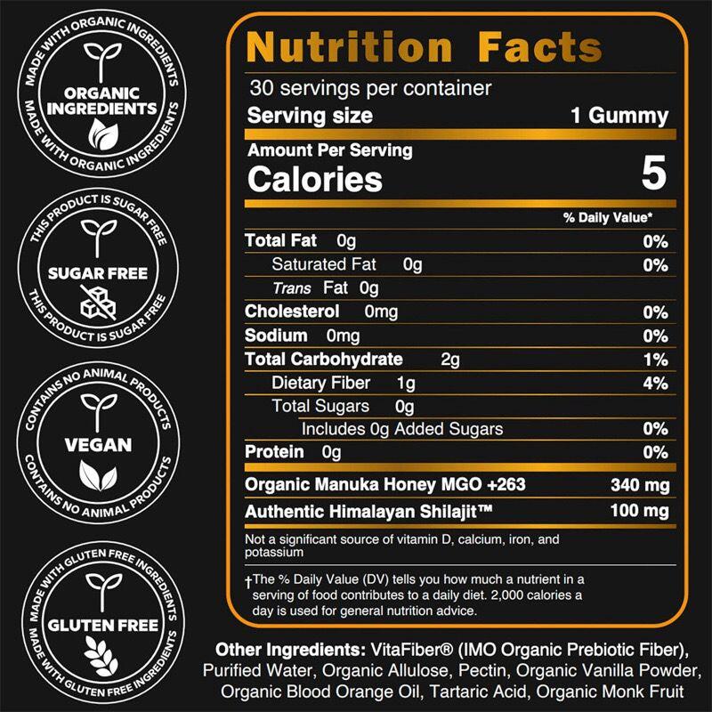 Himalayan Gold Shilajit Gummies Suplemento – Energía Natural y Vitalidad en Cada Gominola