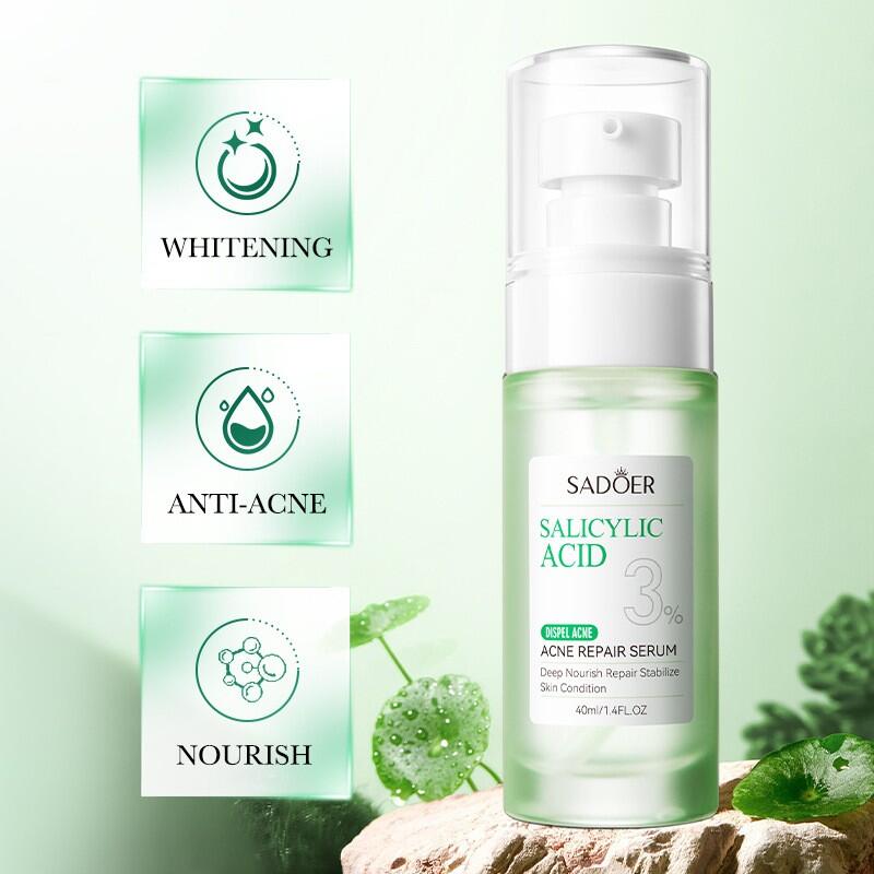 Sérum Reparador para el Acné con Ácido Salicílico 40ml SADOER – Purifica, Desinflama y Regenera la Piel con Tendencia Acneica